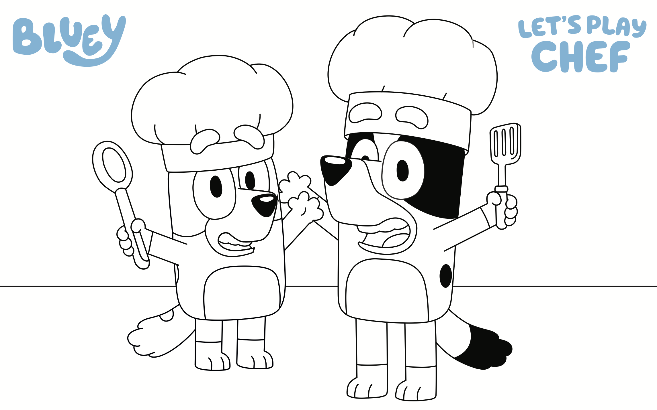 Bluey Colouring Sheets – Let’s Play Chef